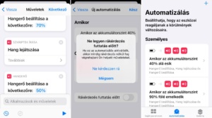 iOS Apple iPhone Shortcuts application battery charging battery phone smartphone low accumulator cellphone akkumulátor
